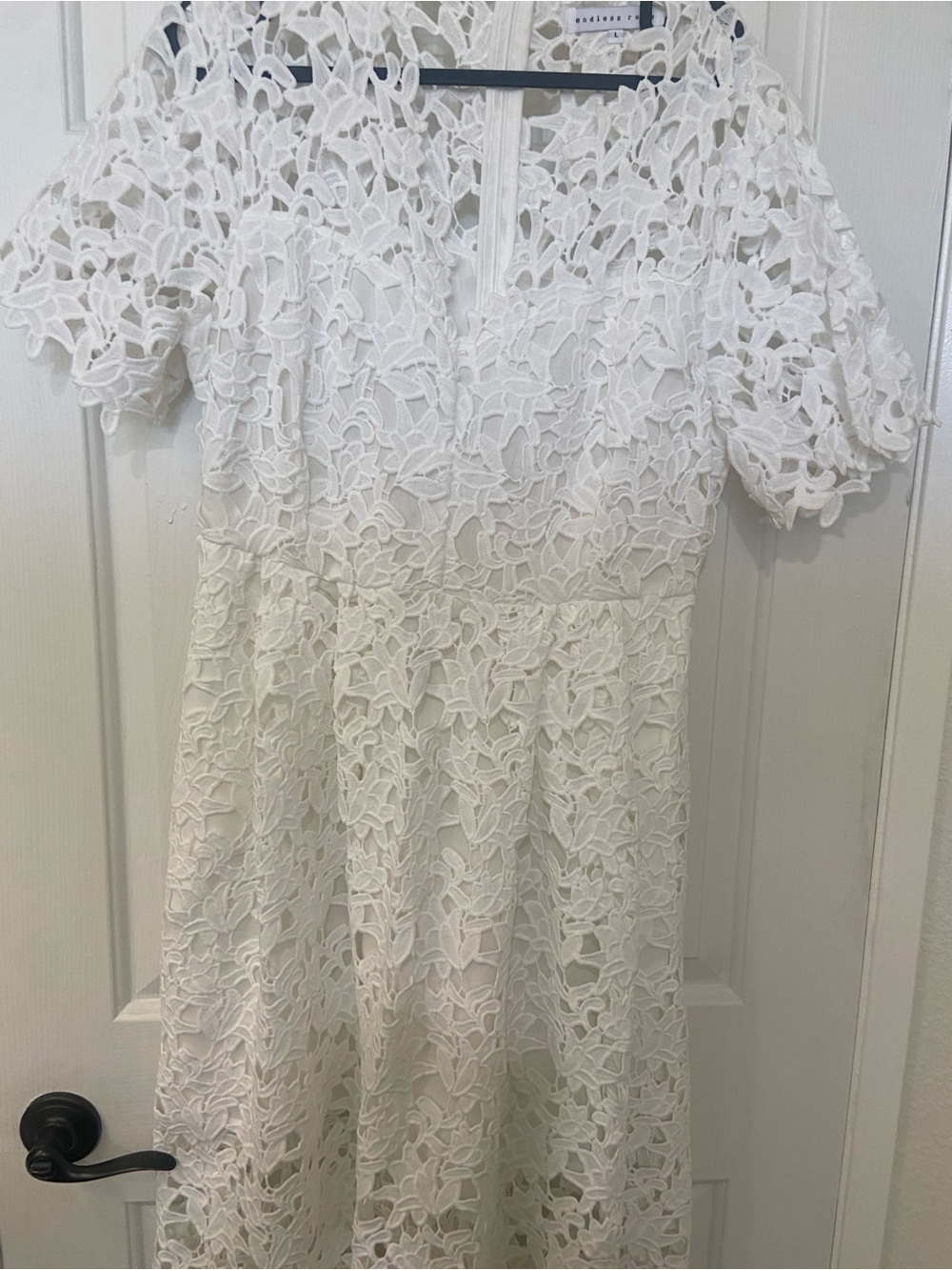 Endless Rose White Crochet Lace Midi Dress - Picture 4 of 8
